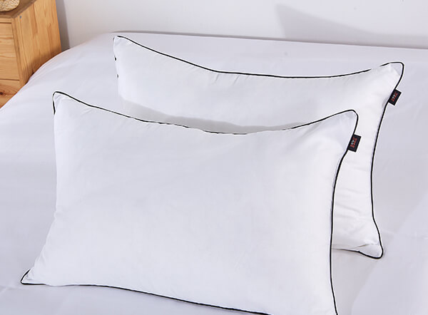 Excellent 233TC down proof fabric with microfiber piping hotel pillow inner