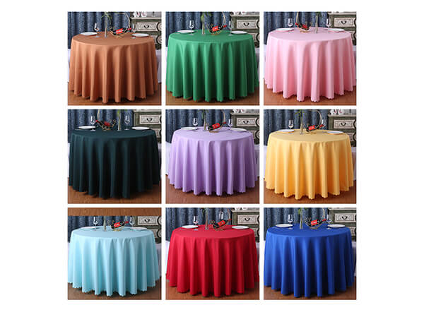 Various colors available plain polyester banquet table cloth