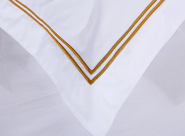 Hotel Bed Linen 400T White Sateen with Embroidery