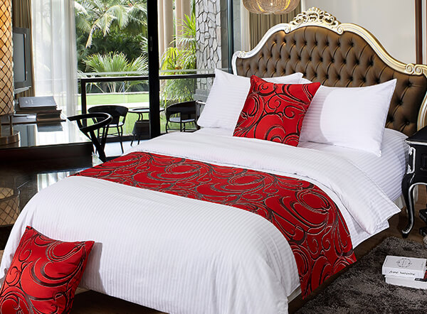 Classic 4 Star Hotel 100% Cotton 330 Thread Count 1cm satin stripe bedding set
