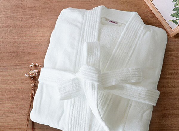 100% cotton terry towel unisex white hotel bath robe