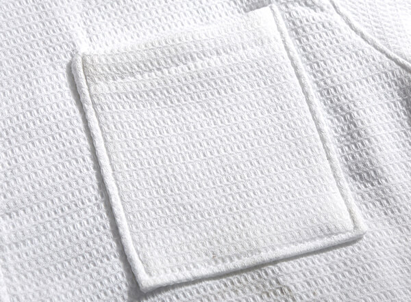 White 100% cotton hotel waffle bathrobe