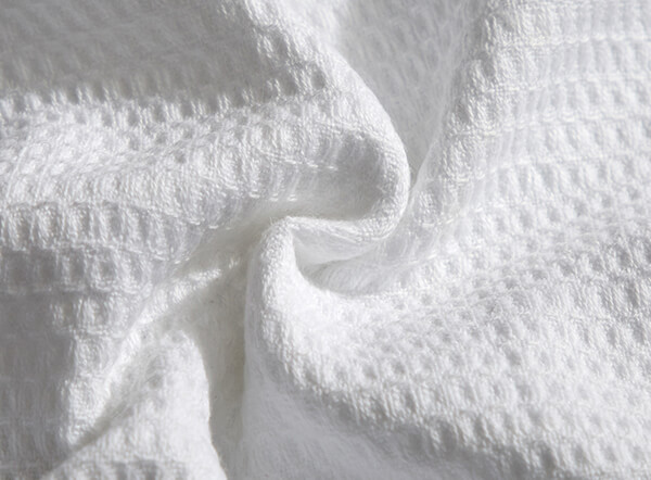 White 100% cotton hotel waffle bathrobe