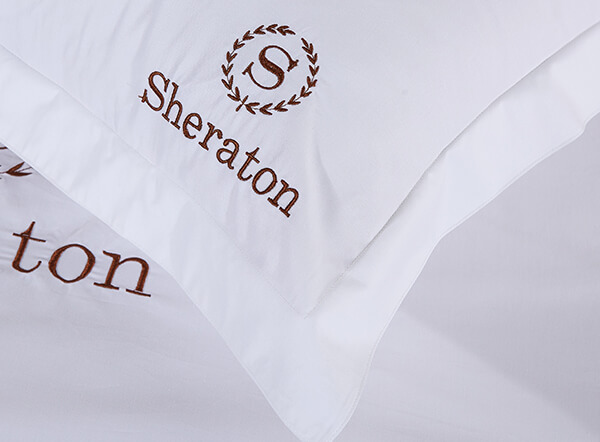 Hotel Bedding Set 400TC White Sateen with Custom Logo