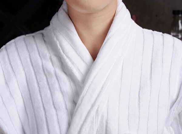 White hotel quality luxury 100% cotton terry velour bathrobes