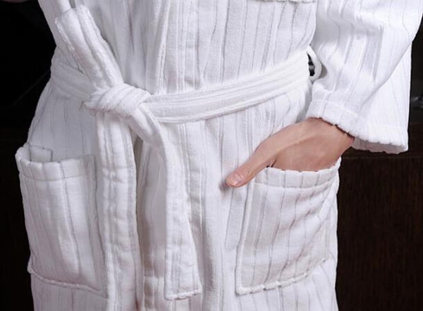 White hotel quality luxury 100% cotton terry velour bathrobes