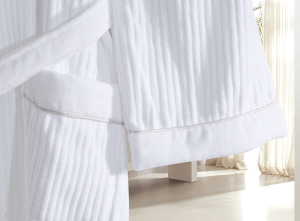 White hotel quality luxury 100% cotton terry velour bathrobes